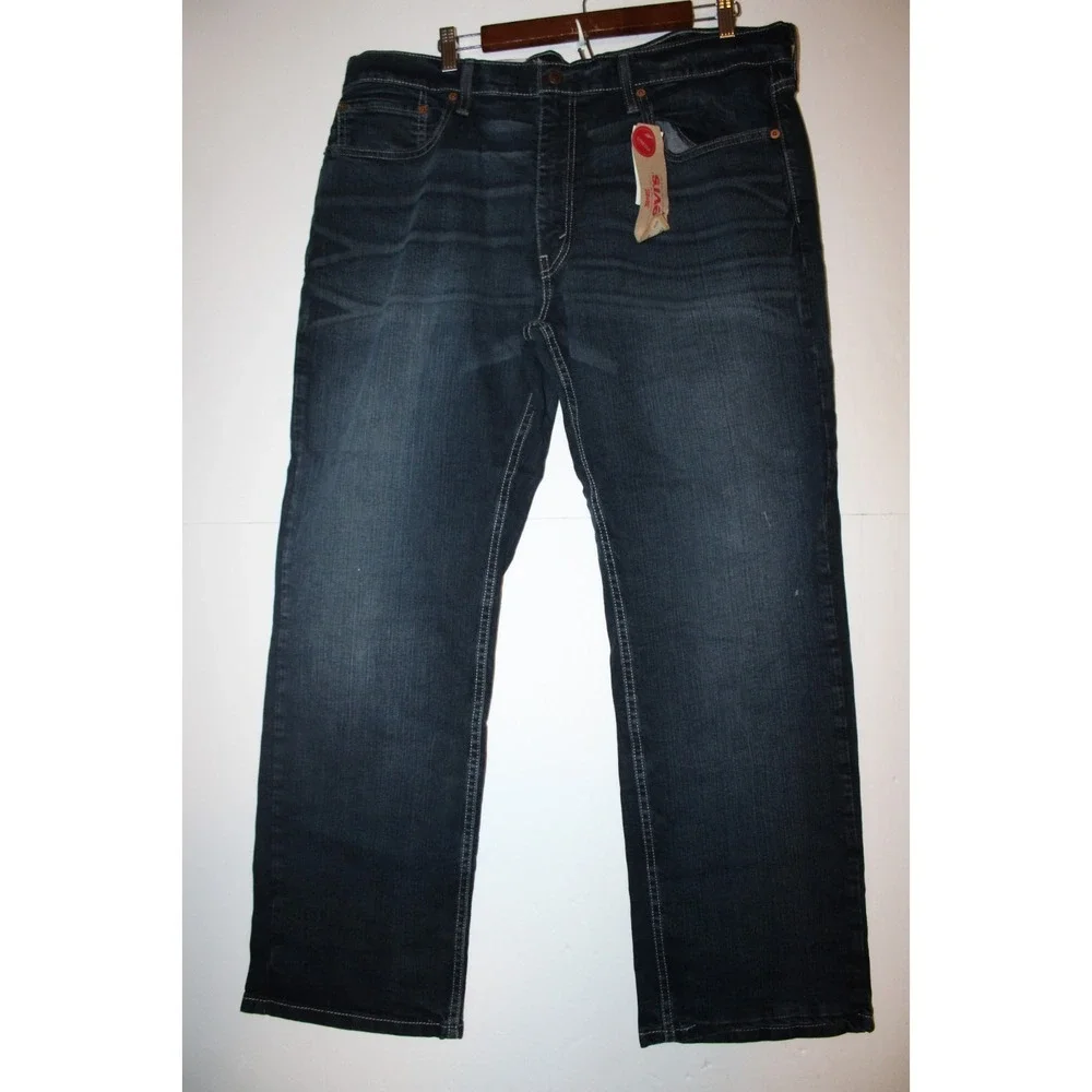 Levis 559 Jeans Mens 38x30 Blue Denim Relaxed Fit Straight Leg Dark Stone Wash